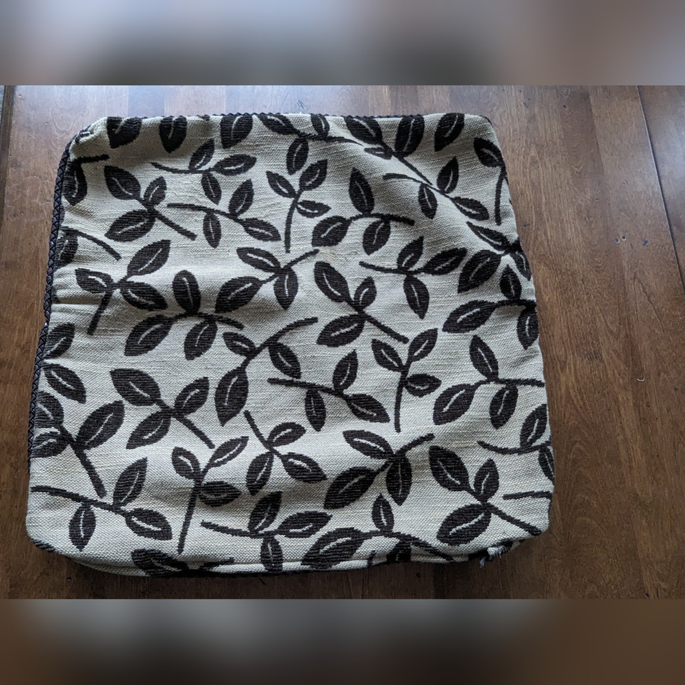 Boho suede leather leaf knit pillow sham
